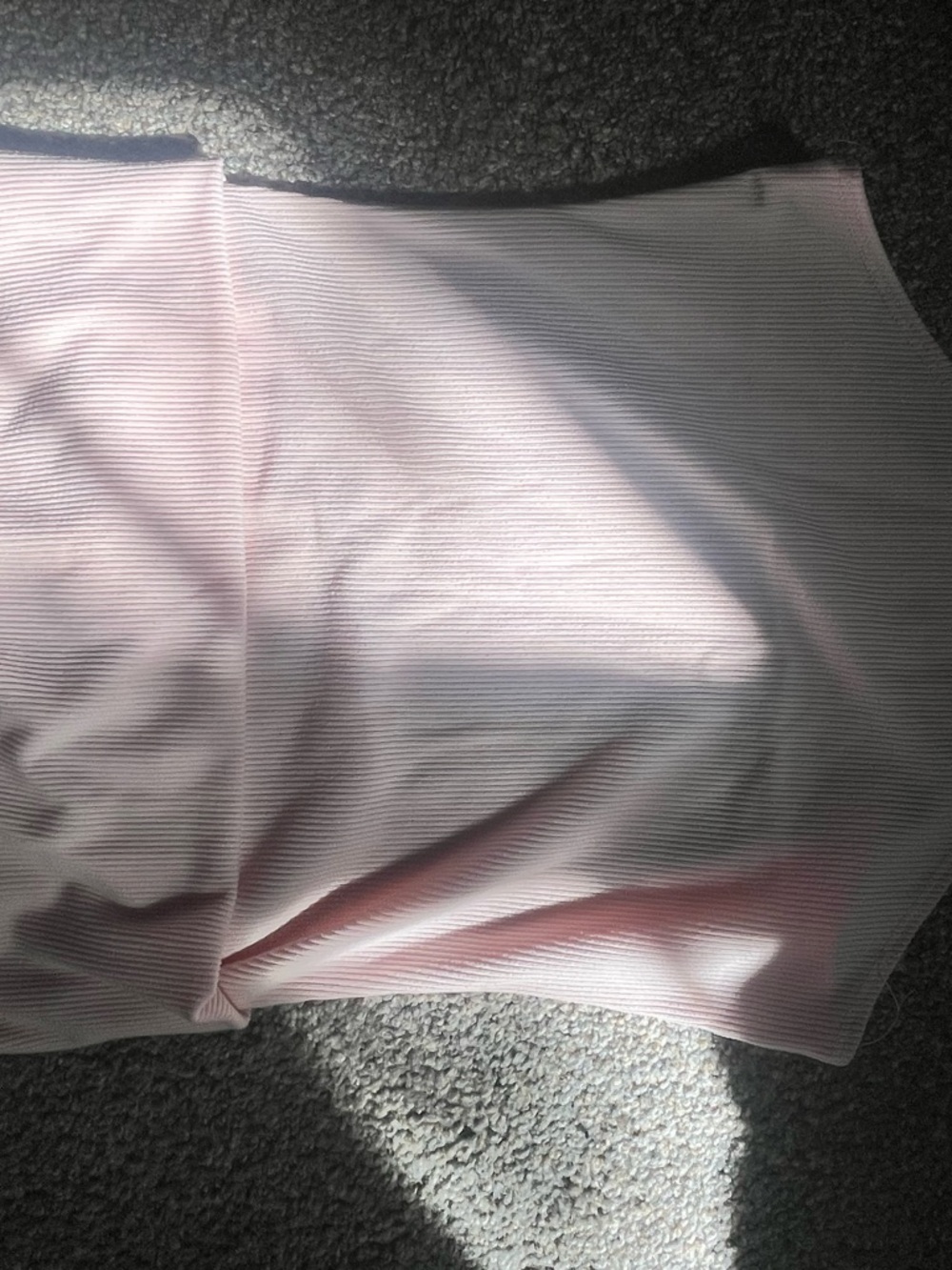 Light Pink Ribbed Strapless Bodysuit - Picture 5 of 5